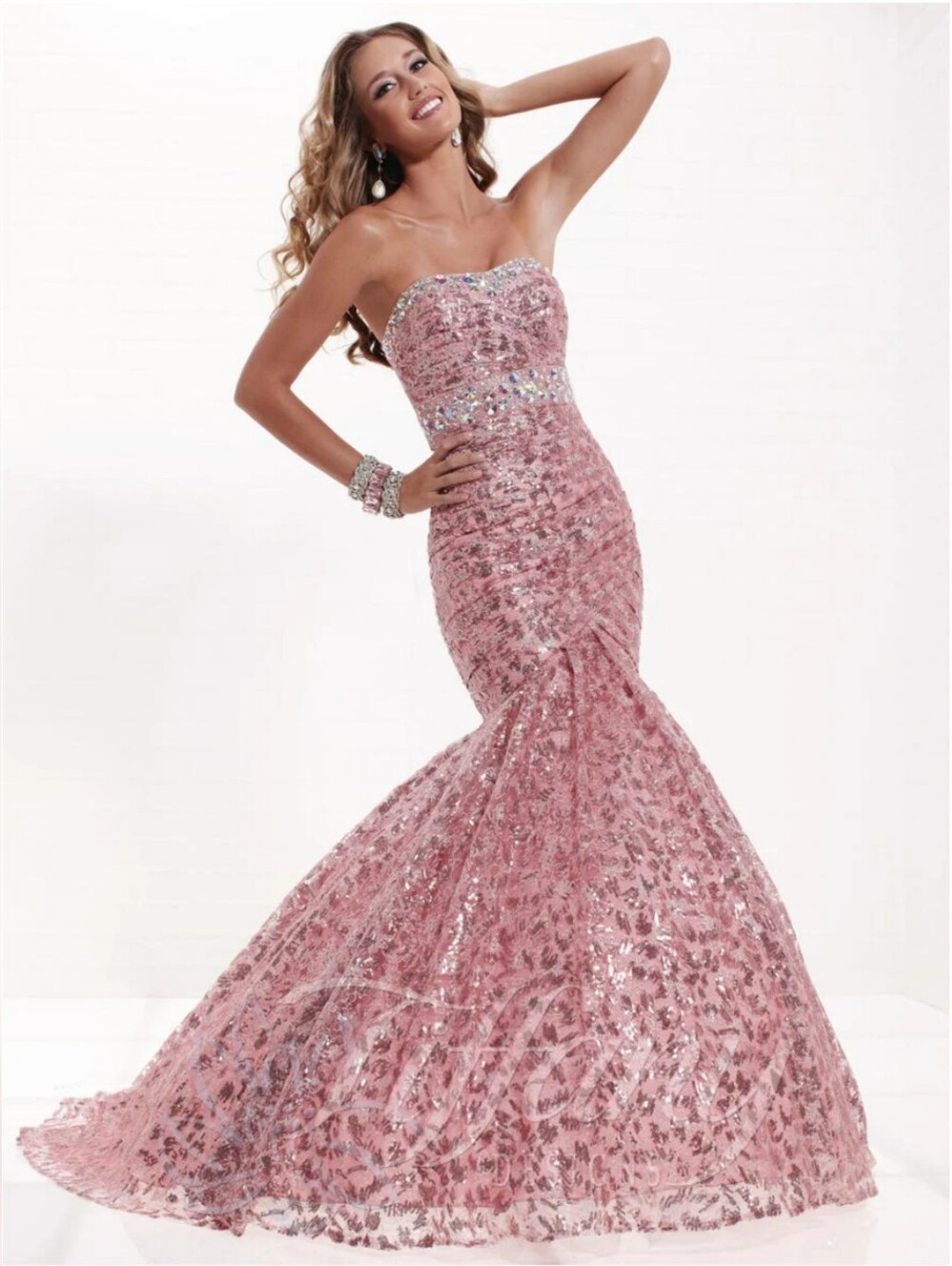 Tiffany Designs 16745 Size 10 Pink Prom Dress